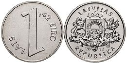 монета Латвия 1 лат 2013