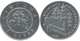 монета Литва 1 лит 2004