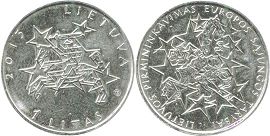 монета Литва 1 лит 2013