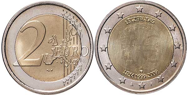монета Люксембург 2 евро 2009
