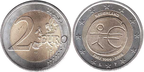 монета Нидерланды 2 евро 2009