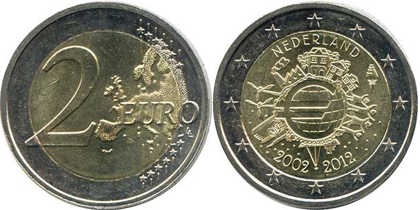 монета Нидерланды 2 евро 2012
