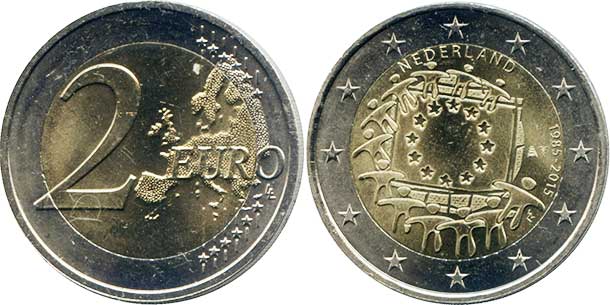 монета Нидерланды 2 евро 2015