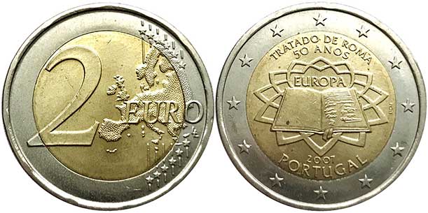 монета Португалия 2 евро 2007