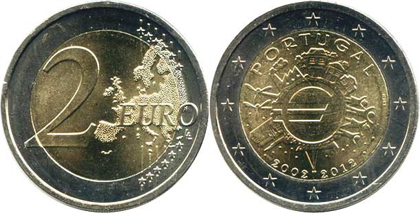 монета Португалия 2 евро 2012