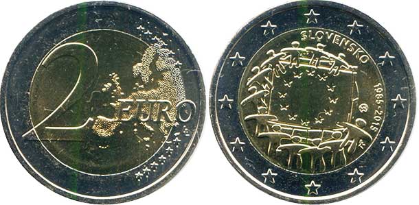 монета Словакия 2 евро 2015