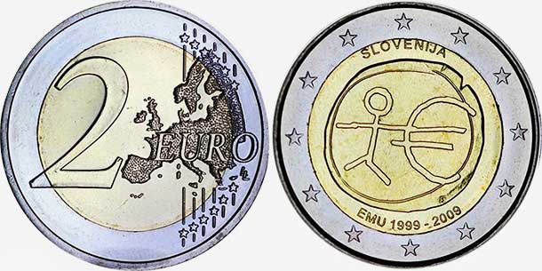 монета Словения 2 евро 2009