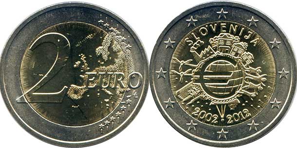 монета Словения 2 евро 2012