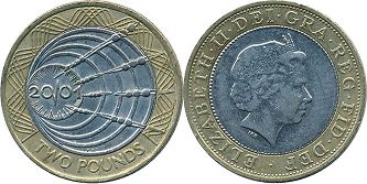 монета Великобритания 2 фунта 2001