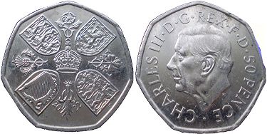 монета Великобритания 50 пенсов 2022
