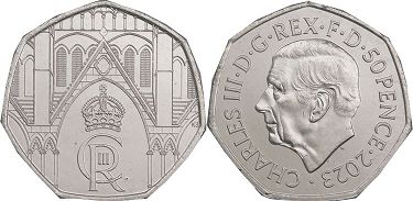 монета Великобритания 50 пенсов 2023