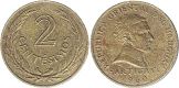 монета Уругвай 2 сентесимо 1960