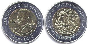 монета Мексика 5 песо 2008