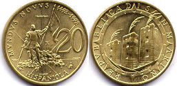 монета Сан-Марино 20 лир 1992