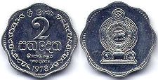 монета Цейлон 2 цента 1978