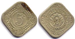 монета Кюрасао 5 центов 1943