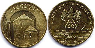 монета Польша 2 злотых 2005