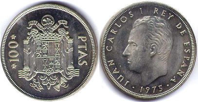 монета Испания 100 песет 1975 (1976)
