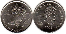 Канада юбилейная монета 25 центов 2008