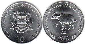 монета Сомали 10 шиллингов 2000