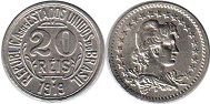 монета Бразилия 20 рейс 1919