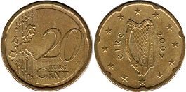 монета Ирландия 20 евро центов 2007