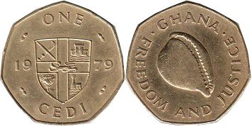 монета Гана 1 седи 1979