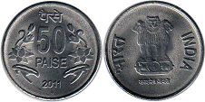 монета Индия 50 пайсов 2011