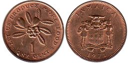 монета Ямайка 1 цент 1971 FAO