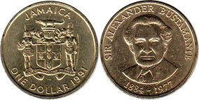 монета Ямайка 1 доллар - Jamaika 1 dollar 1991
