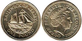 монета Джерси 1 фунт 2006