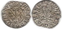 монета Лотарингия денье 1608-1624