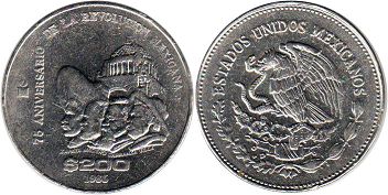 монета Мексика 200 песо 1985