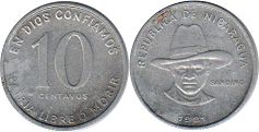 монета Никарагуа 10 сентаво 1981