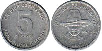монета Никарагуа 5 сентаво 1981
