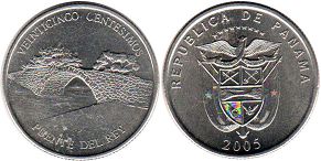монета Панама 25 сентесимо 2005
