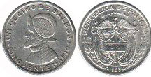 монета Панама 1/10 бальбоа 1953