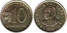 монета Парагвай 10 гуарани 1990