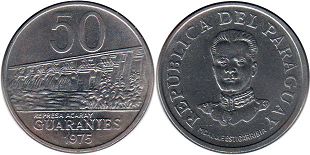 монета Парагвай 50 гуарани 1975