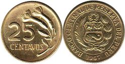 монета Перу 25 сентаво 1967