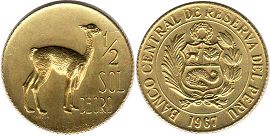 монета Перу 1/2 соль 1967