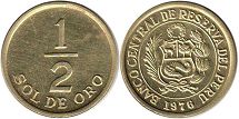 монета Перу 1/2 соль 1976