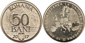 монета Румыния 50 бани 2017