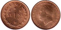 монета Самоа 1 сене 1967
