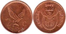 монета ЮАР 2 цента 2001 (2000, 2001)