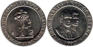 монета Испания 200 песет 1992