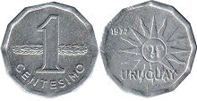 монета Уругвай 1 сентесимо 1977