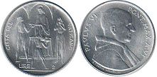 монета Ватикан 2 лиры 1968