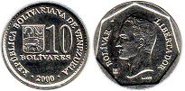 монета Венесуэла 10 боливаров 2000