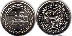 монета Бахрейн 25 филсов 2005